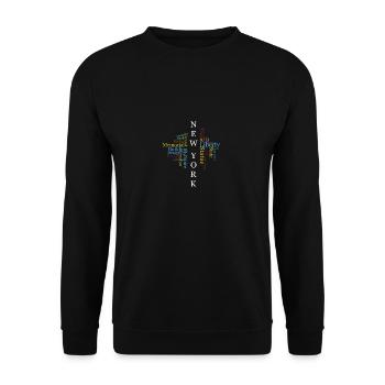 New York Sehenswürdigkeiten - Unisex Pullover - Schwarz - Vorne - Alina (178cm) & Michal (187cm)