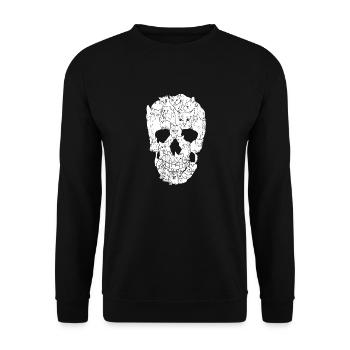 chemise adotpter crâne chat chat - Sweat-shirt Unisexe - noir - Devant - Alina (178cm) & Michal (187cm)