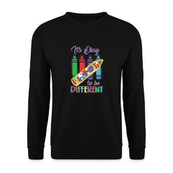 It's Okay To Be Different - Autism Puzzle ASD - Unisex Sweatshirt - black - Front - Alina (178cm) & Michal (187cm)