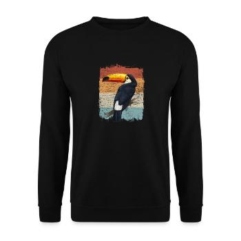 Toucan rétro - Sweat-shirt Unisexe - noir - Devant - Alina (178cm) & Michal (187cm)