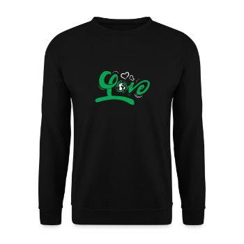 Earth Day Love Recycle - Unisex Pullover - Schwarz - Vorne - Alina (178cm) & Michal (187cm)