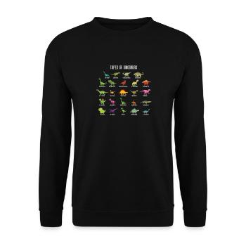 Types de chemise obsédée par dinosaure dinosaure - Sweat-shirt Unisexe - noir - Devant - Alina (178cm) & Michal (187cm)