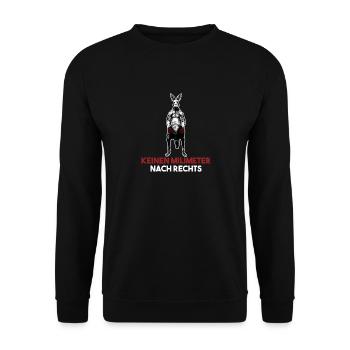 Känguru Kein Milimeter nach rechts Gegen Rechts - Unisex Pullover - Schwarz - Vorne - Alina (178cm) & Michal (187cm)