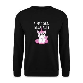Unicorn Security-Unicorn Lover Gift - Unisex Pullover - Schwarz - Vorne - Alina (178cm) & Michal (187cm)