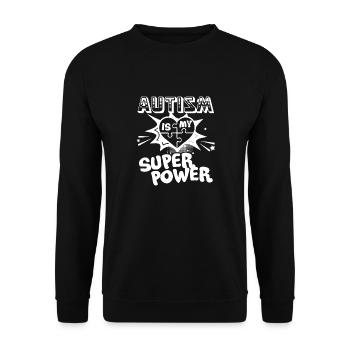 Sensibilisation à l'autisme L'autisme est ma superpuissance - Sweat-shirt Unisexe - noir - Devant - Alina (178cm) & Michal (187cm)