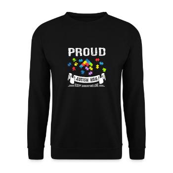 Autismusbewusstsein Stolze Autismusmutter - Unisex Pullover - Schwarz - Vorne - Alina (178cm) & Michal (187cm)