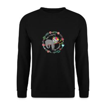 Dont Hurry Be Happy Lazy Sloth Sloth Lazy Cute Slo - Unisex Sweatshirt - black - Front - Alina (178cm) & Michal (187cm)