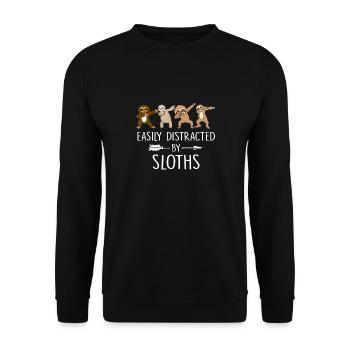 Easily Distracted Sloths Dabbing Sloths Sloth Slot - Unisex Pullover - Schwarz - Vorne - Alina (178cm) & Michal (187cm)