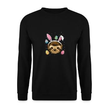 Easter Bunny Sloth Easter Sloth Sloth Lazy Cute Sl - Unisex Pullover - Schwarz - Vorne - Alina (178cm) & Michal (187cm)