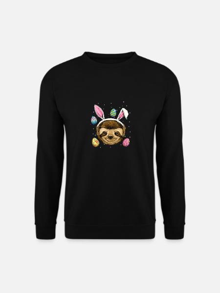 Paresseux de lapin de Pâques Paresseux de Pâques Paresseux Sl Sl Cute - Sweat-shirt Unisexe - noir