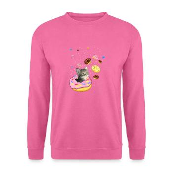 Cute Cat inside Donut in Space - Unisex Sweatshirt - pink - Front