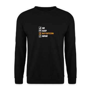 Bitcoin Alltag - Unisex Pullover - Schwarz - Vorne - Alina (178cm) & Michal (187cm)