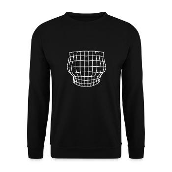 Enlarged breast Optical illusion - Unisex Sweatshirt - black - Front - Alina (178cm) & Michal (187cm)