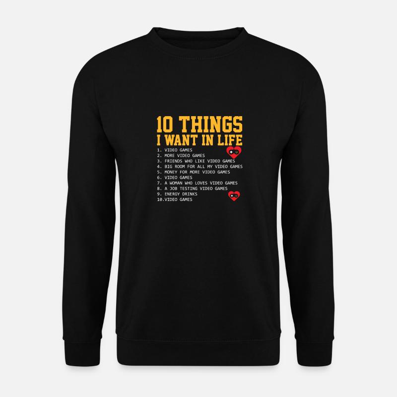 10 gamer commandments - Unisex Sweatshirt - black