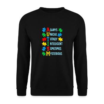 Cute Always Unique Totally Intelligent Mysterious - Unisex Sweatshirt - black - Front - Alina (178cm) & Michal (187cm)