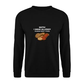 Nuts! I have allergy. Please don't feed me allergy - Unisex Sweatshirt - black - Front - Alina (178cm) & Michal (187cm)
