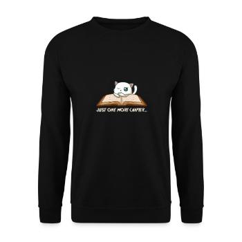 Just one more chapter Nerd und Bookish Gift - Unisex Pullover - Schwarz - Vorne - Alina (178cm) & Michal (187cm)
