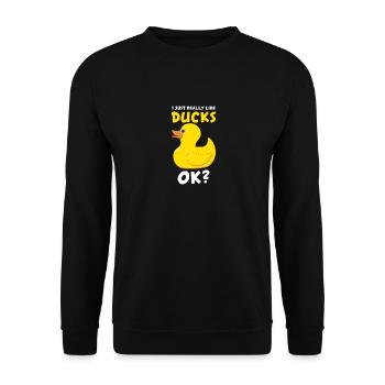 J'adore les canards - Sweat-shirt Unisexe - noir - Devant - Alina (178cm) & Michal (187cm)