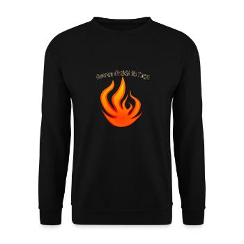 Feuer Flamme Verbrenn dir nicht die Finger - Unisex Pullover - Schwarz - Vorne - Alina (178cm) & Michal (187cm)