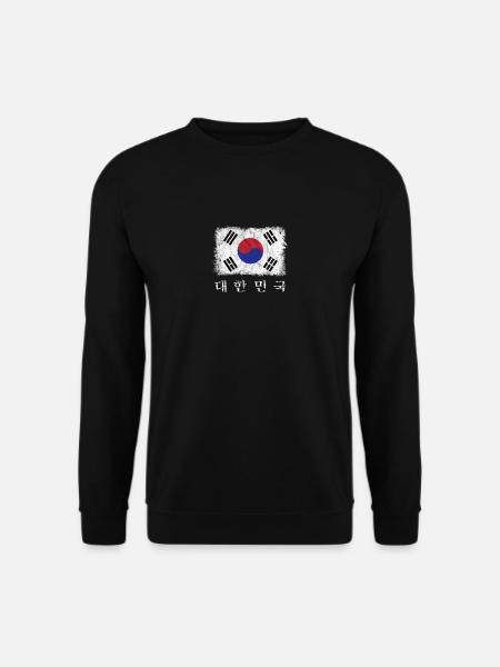 Drapeau de la Corée du Sud avec des lettres coréennes - Sweat-shirt Unisexe - noir