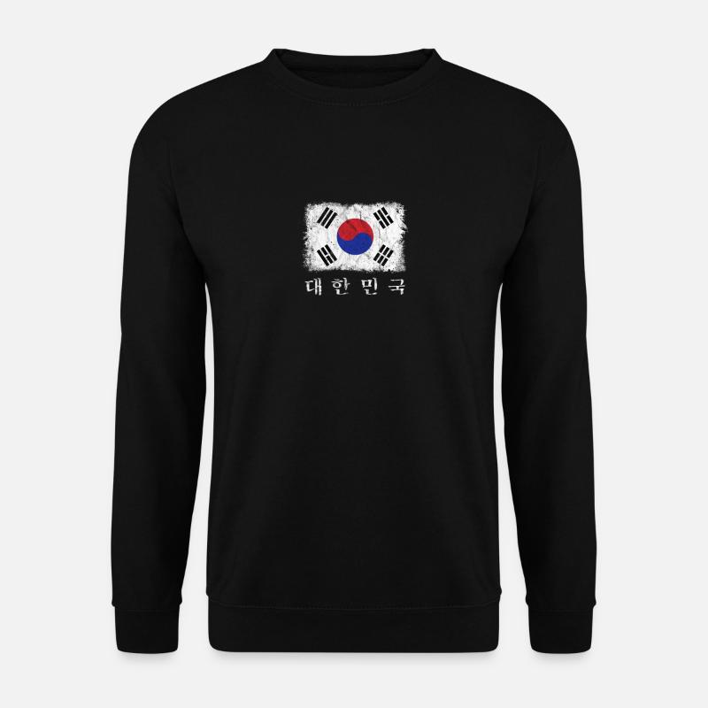 Süd Korea Flagge mit koreanischer Schrift - Unisex Pullover - Schwarz