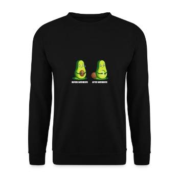 Before Bathroom - After Bathroom Vegetarian Gift - Unisex Sweatshirt - black - Front - Alina (178cm) & Michal (187cm)