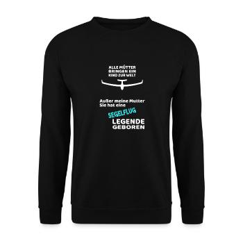 Segelflug Legende Segelflieger Legendär - Unisex Pullover - Schwarz - Vorne - Alina (178cm) & Michal (187cm)