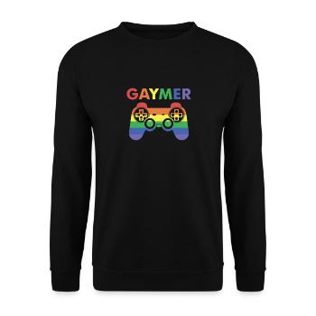 Gaymer Funny Gay Pride Gamer - Sweat-shirt Unisexe - noir - Devant - Alina (178cm) & Michal (187cm)