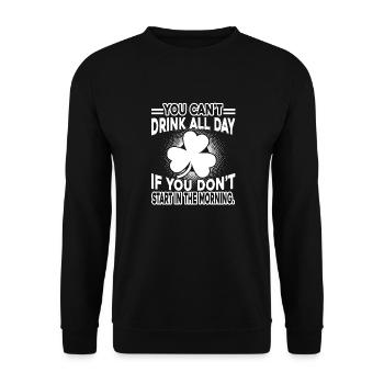 St Patrick's Day Drôle St Patrick Day - Sweat-shirt Unisexe - noir - Devant - Alina (178cm) & Michal (187cm)