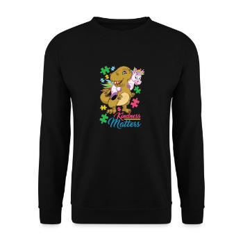 Kindness Matters - Cute Autism Puzzle Autistic - Unisex Sweatshirt - black - Front - Alina (178cm) & Michal (187cm)