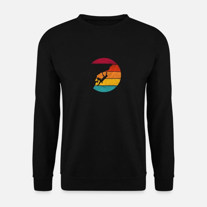 Klettern - Retro Kletterer - Unisex Pullover - Schwarz