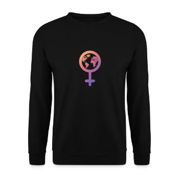 Girl Power Statement International Feminism - Unisex Sweatshirt - black - Front - Alina (178cm) & Michal (187cm)