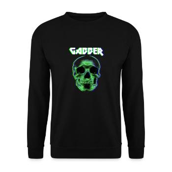 gabber gabba techno hardstyle speedcore gift - Unisex Sweatshirt - black - Front - Alina (178cm) & Michal (187cm)