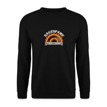 Sägespäne sind das Glitzer des Mannes - Unisex Pullover - Schwarz - Vorne - Alina (178cm) & Michal (187cm)