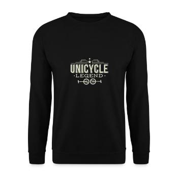 Unicycle Legend Funny Einrad - Unisex Pullover - Schwarz - Vorne - Alina (178cm) & Michal (187cm)