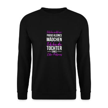 Trucker - Unisex Pullover - Schwarz - Vorne - Alina (178cm) & Michal (187cm)