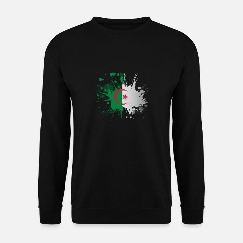 Drapeau Algérie Effet Eclaboussé - Sweat-shirt Unisexe - noir