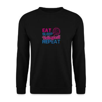 Eat sleep volleyball - Unisex Sweatshirt - black - Front - Alina (178cm) & Michal (187cm)