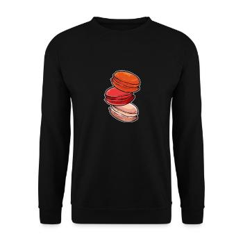 Makronen Baker und Foodie Geschenk - Unisex Pullover - Schwarz - Vorne - Alina (178cm) & Michal (187cm)