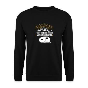 De vraies femmes tirent des caravanes - Sweat-shirt Unisexe - noir - Devant - Alina (178cm) & Michal (187cm)