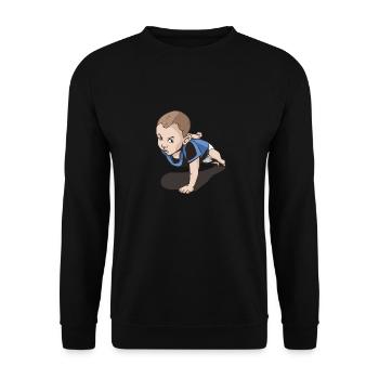 Baby does push-ups with one arm - Unisex Sweatshirt - black - Front - Alina (178cm) & Michal (187cm)