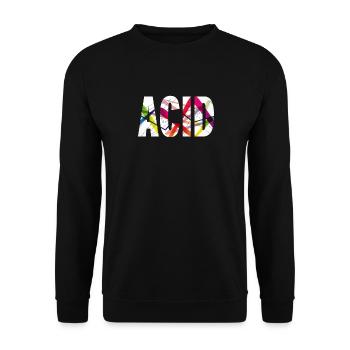 Acid House Techno Raver DJ Festival Party Geschenk - Unisex Pullover - Schwarz - Vorne - Alina (178cm) & Michal (187cm)