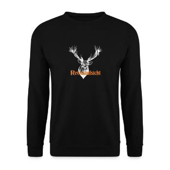 Revieraufsicht Förster Jäger Jagen Geschenk - Unisex Pullover - Schwarz - Vorne - Alina (178cm) & Michal (187cm)