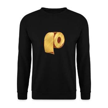 Papier toilette doré rouleau de papier toilette saint - Sweat-shirt Unisexe - noir - Devant - Alina (178cm) & Michal (187cm)