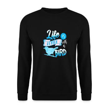 Der Vogel - Unisex Pullover - Schwarz - Vorne - Alina (178cm) & Michal (187cm)