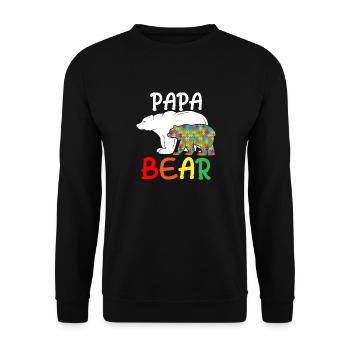 Papa Bear - Unique Autism Support Autistic Father - Unisex Sweatshirt - black - Front - Alina (178cm) & Michal (187cm)