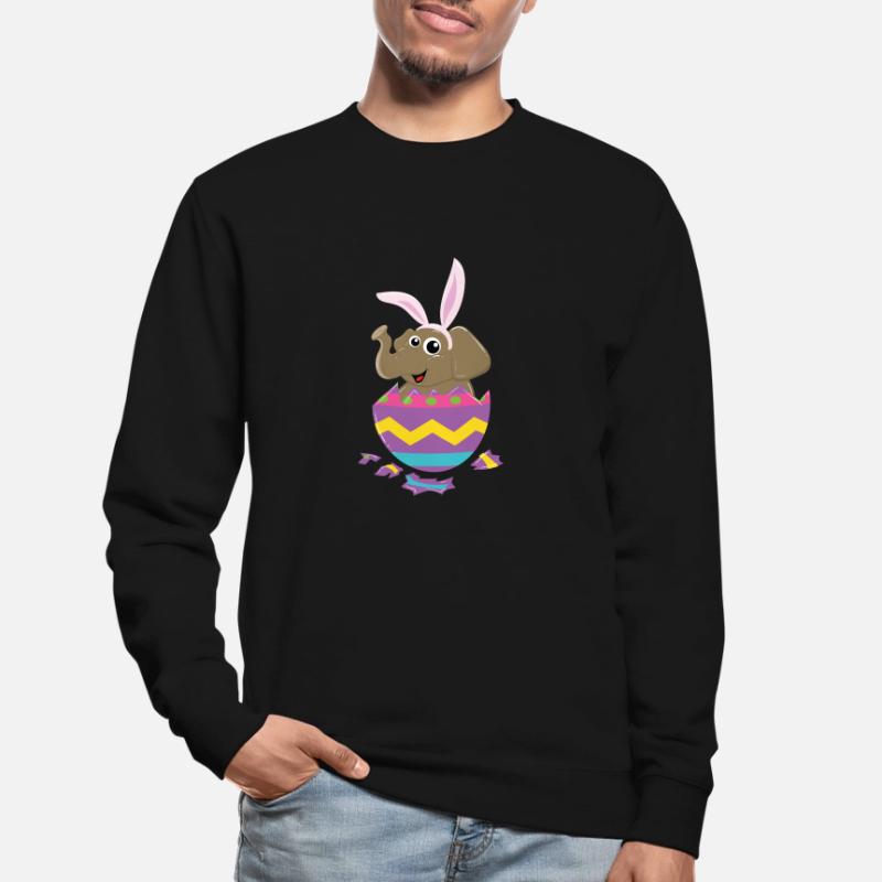 Easter Elephant - Cute Egg Hatching Easter Bunny Unisex Sweatshirt