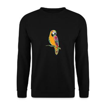 Papagei - Unisex Pullover - Schwarz - Vorne - Alina (178cm) & Michal (187cm)