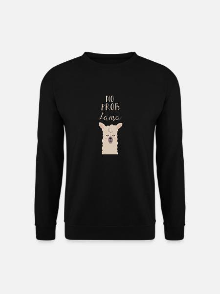 No Problama: Witziges Lama Design - Unisex Pullover - Schwarz