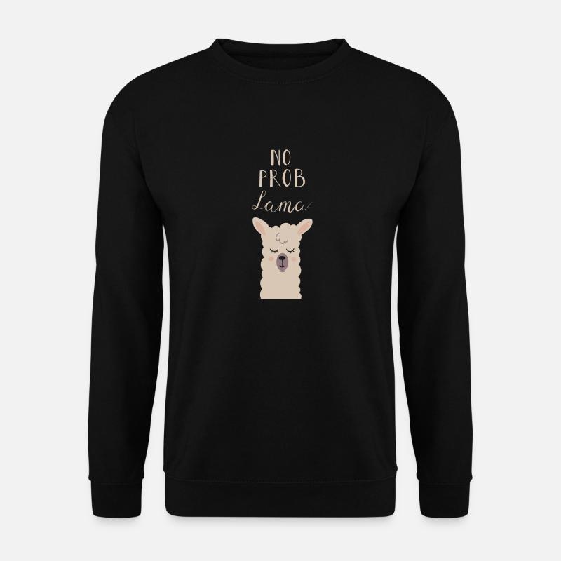 Pas de problème: conception drôle de lama - Sweat-shirt Unisexe - noir